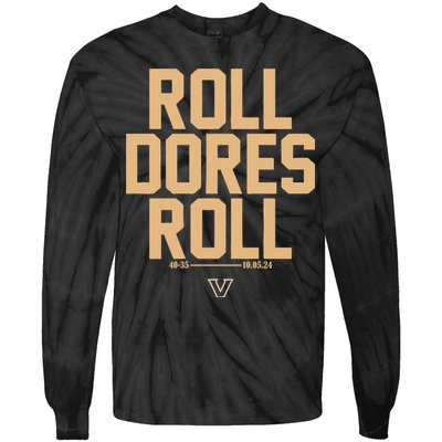 Vanderbilt Football Roll Dores Roll Tie-Dye Long Sleeve Shirt