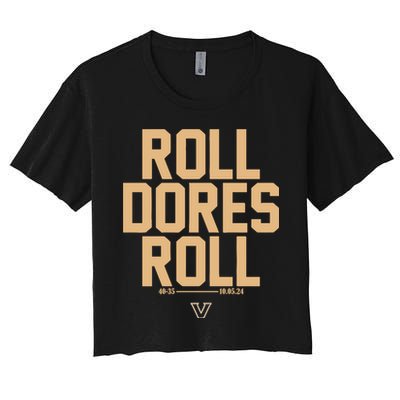 Vanderbilt Football Roll Dores Roll Crop Top
