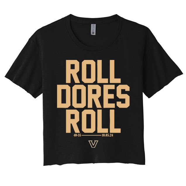 Vanderbilt Football Roll Dores Roll Crop Top
