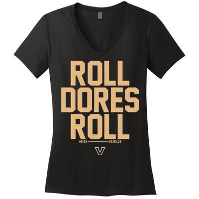 Vanderbilt Football Roll Dores Roll Women's V-Neck T-Shirt