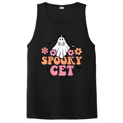 Vintage Floral spooky CET Certified Ekg Tech Halloween boo PosiCharge Competitor Tank