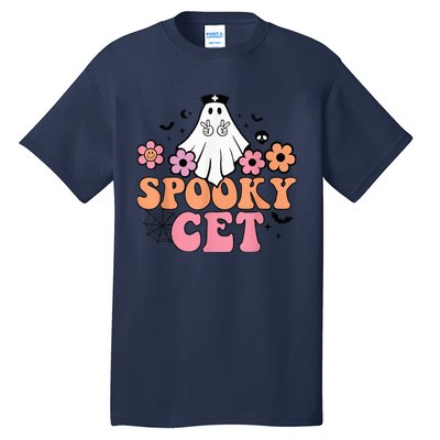 Vintage Floral spooky CET Certified Ekg Tech Halloween boo Tall T-Shirt