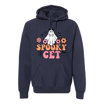 Vintage Floral spooky CET Certified Ekg Tech Halloween boo Premium Hoodie