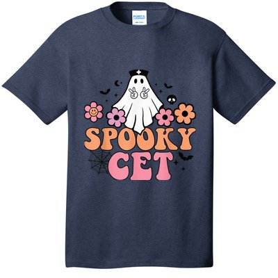 Vintage Floral spooky CET Certified Ekg Tech Halloween boo T-Shirt