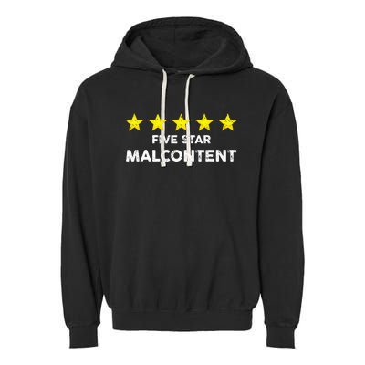 Vintage Five Star Malcontent Rating Word Design Garment-Dyed Fleece Hoodie