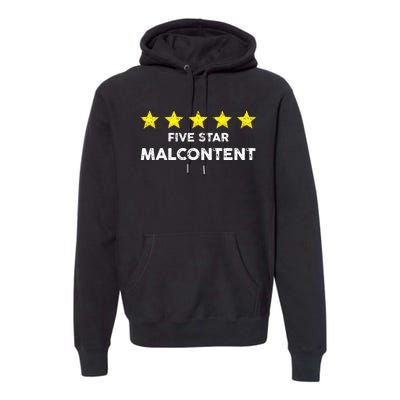 Vintage Five Star Malcontent Rating Word Design Premium Hoodie