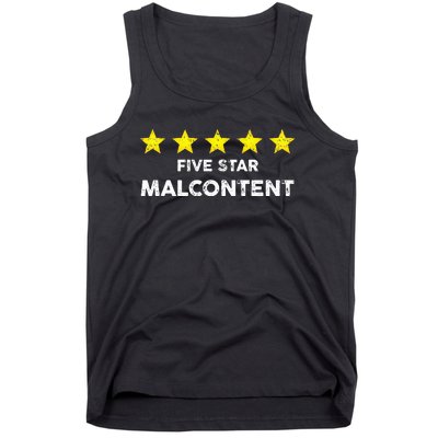 Vintage Five Star Malcontent Rating Word Design Tank Top