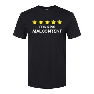 Vintage Five Star Malcontent Rating Word Design Softstyle CVC T-Shirt