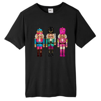 Vintage Funny Sequin Cheerful Nutcrackers Christmas Tall Fusion ChromaSoft Performance T-Shirt