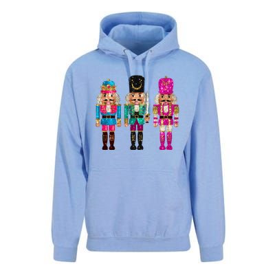 Vintage Funny Sequin Cheerful Nutcrackers Christmas Unisex Surf Hoodie