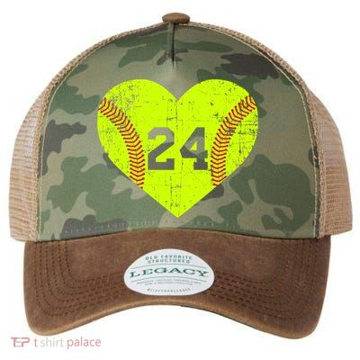 Vintage Fastpitch Softball 24 Jersey Number Gift Legacy Tie Dye Trucker Hat