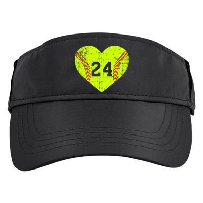 Vintage Fastpitch Softball 24 Jersey Number Gift Adult Drive Performance Visor