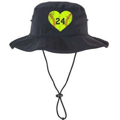 Vintage Fastpitch Softball 24 Jersey Number Gift Bucket Hat