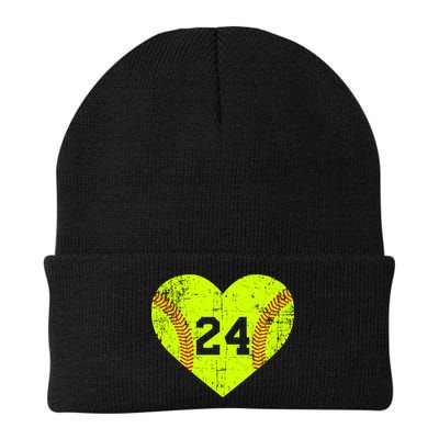 Vintage Fastpitch Softball 24 Jersey Number Gift Beanie
