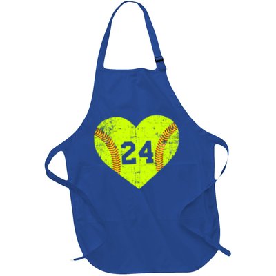 Vintage Fastpitch Softball 24 Jersey Number Gift Apron