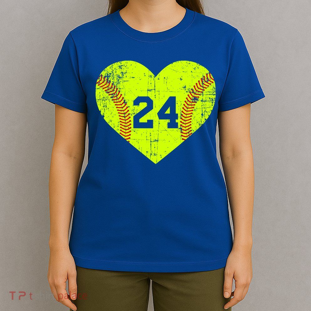 Vintage Fastpitch Softball 24 Jersey Number Gift T-Shirt