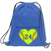 Vintage Fastpitch Softball 24 Jersey Number Gift Sweatshirt Cinch Pack Bag