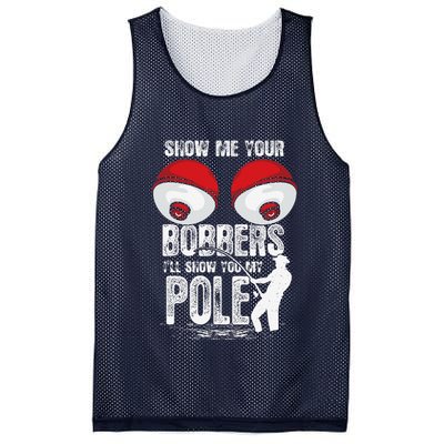Vintage Funny Show Me Your Bobbers ILl Show You My Pole Mesh Reversible Basketball Jersey Tank