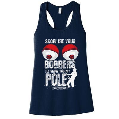 Vintage Funny Show Me Your Bobbers ILl Show You My Pole Womens Tank Top