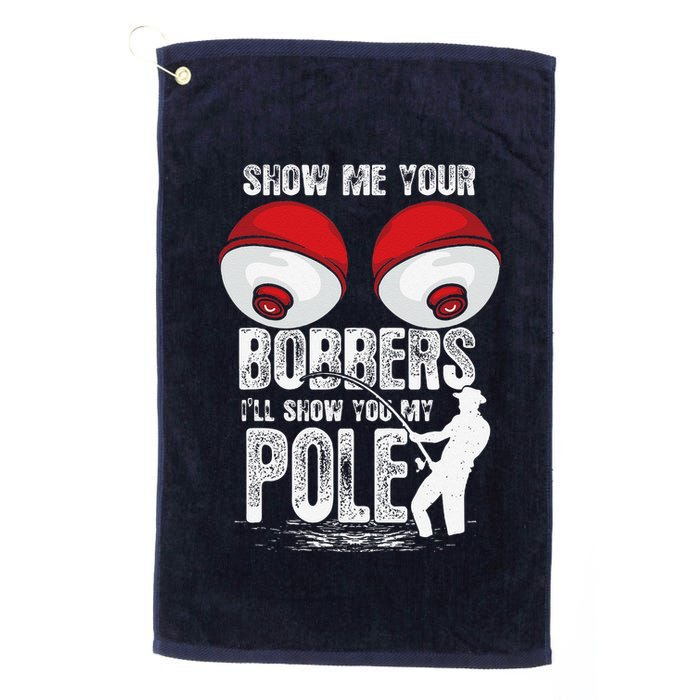 Vintage Funny Show Me Your Bobbers ILl Show You My Pole Golf Towel