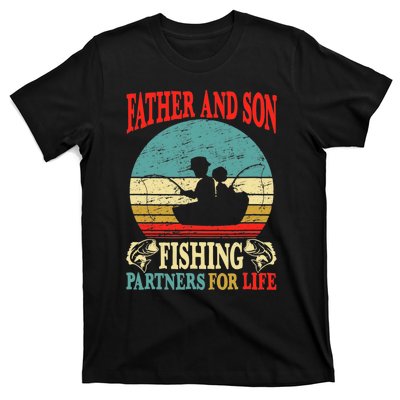 Vintage Father Son Fishing Partners For Life Dad Matching T-Shirt