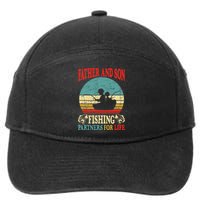 Vintage Father Son Fishing Partners For Life Dad Matching 7-Panel Snapback Hat