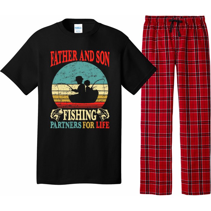 Vintage Father Son Fishing Partners For Life Dad Matching Pajama Set