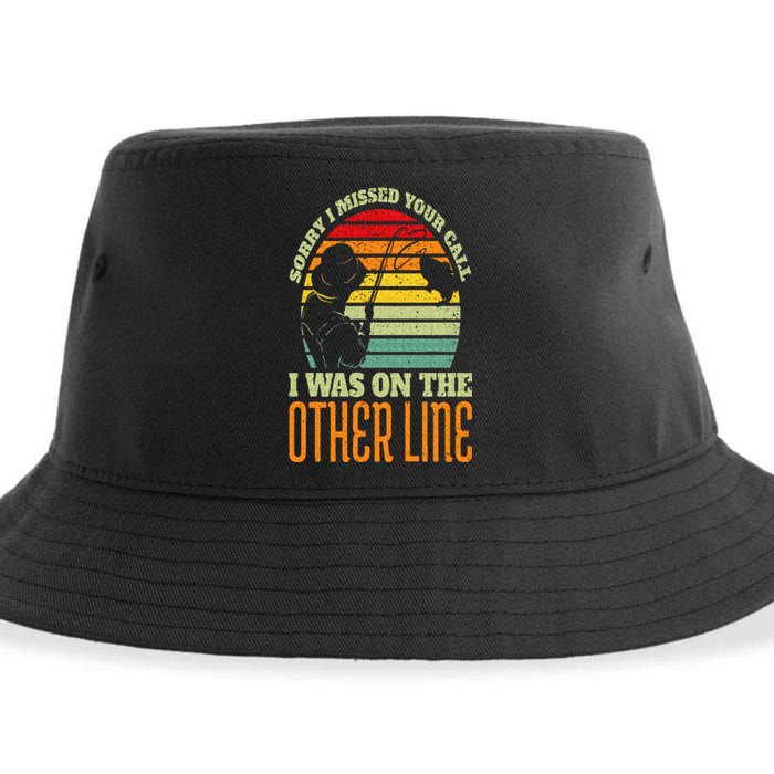 Vintage Fishing Sorry I Missed Your Call Was On Other Line Sustainable Bucket Hat