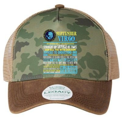 Virgo Facts Shirts Funny September Virgo Gift Legacy Tie Dye Trucker Hat