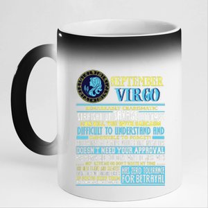 Virgo Facts Shirts Funny September Virgo Gift 11oz Black Color Changing Mug