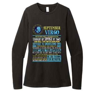 Virgo Facts Shirts Funny September Virgo Gift Womens CVC Long Sleeve Shirt