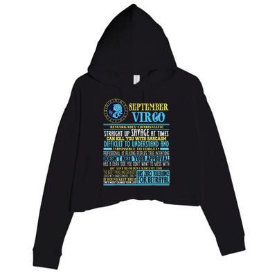 Virgo Facts Shirts Funny September Virgo Gift Crop Fleece Hoodie