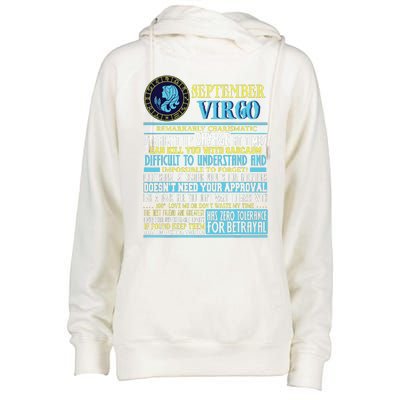 Virgo Facts Shirts Funny September Virgo Gift Womens Funnel Neck Pullover Hood