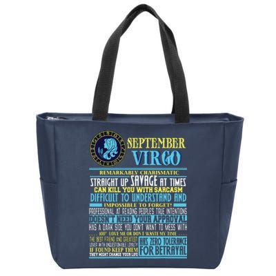 Virgo Facts Shirts Funny September Virgo Gift Zip Tote Bag