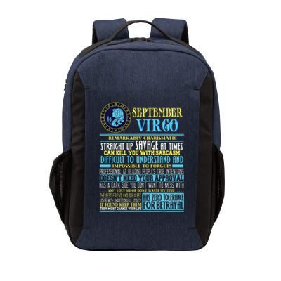 Virgo Facts Shirts Funny September Virgo Gift Vector Backpack