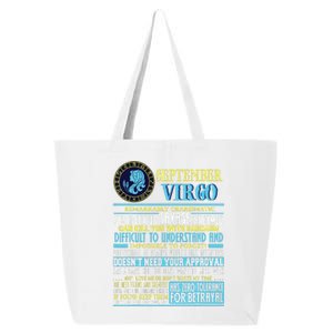 Virgo Facts Shirts Funny September Virgo Gift 25L Jumbo Tote