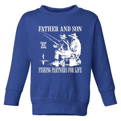 Vintage Father Son Fishing Partners For Life Dad Matching Meaningful Gift Toddler Sweatshirt