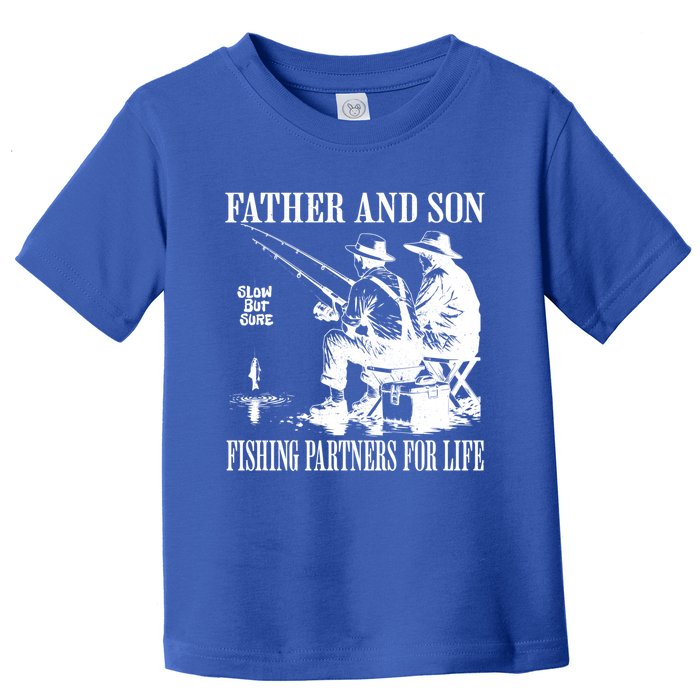 Vintage Father Son Fishing Partners For Life Dad Matching Meaningful Gift Toddler T-Shirt