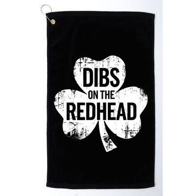 Vintage Funny St Patricks Day Shamrock Dibs On The Redhead Golf Towel