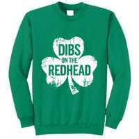 Vintage Funny St Patricks Day Shamrock Dibs On The Redhead Sweatshirt