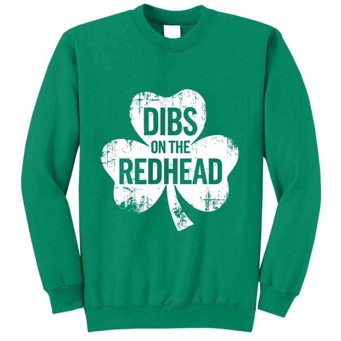 Vintage Funny St Patricks Day Shamrock Dibs On The Redhead Sweatshirt