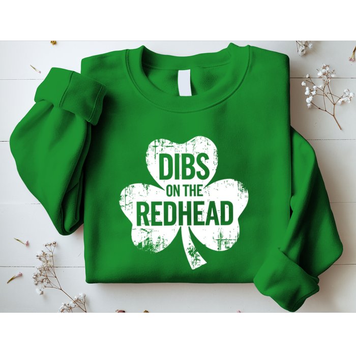 Vintage Funny St Patricks Day Shamrock Dibs On The Redhead Sweatshirt