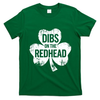 Vintage Funny St Patricks Day Shamrock Dibs On The Redhead T-Shirt