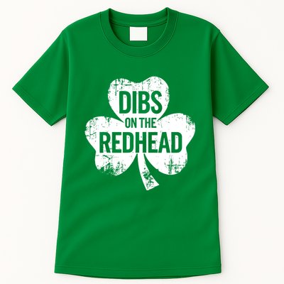 Vintage Funny St Patricks Day Shamrock Dibs On The Redhead Tall T-Shirt