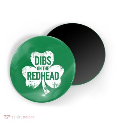 Vintage Funny St Patricks Day Shamrock Dibs On The Redhead Magnet