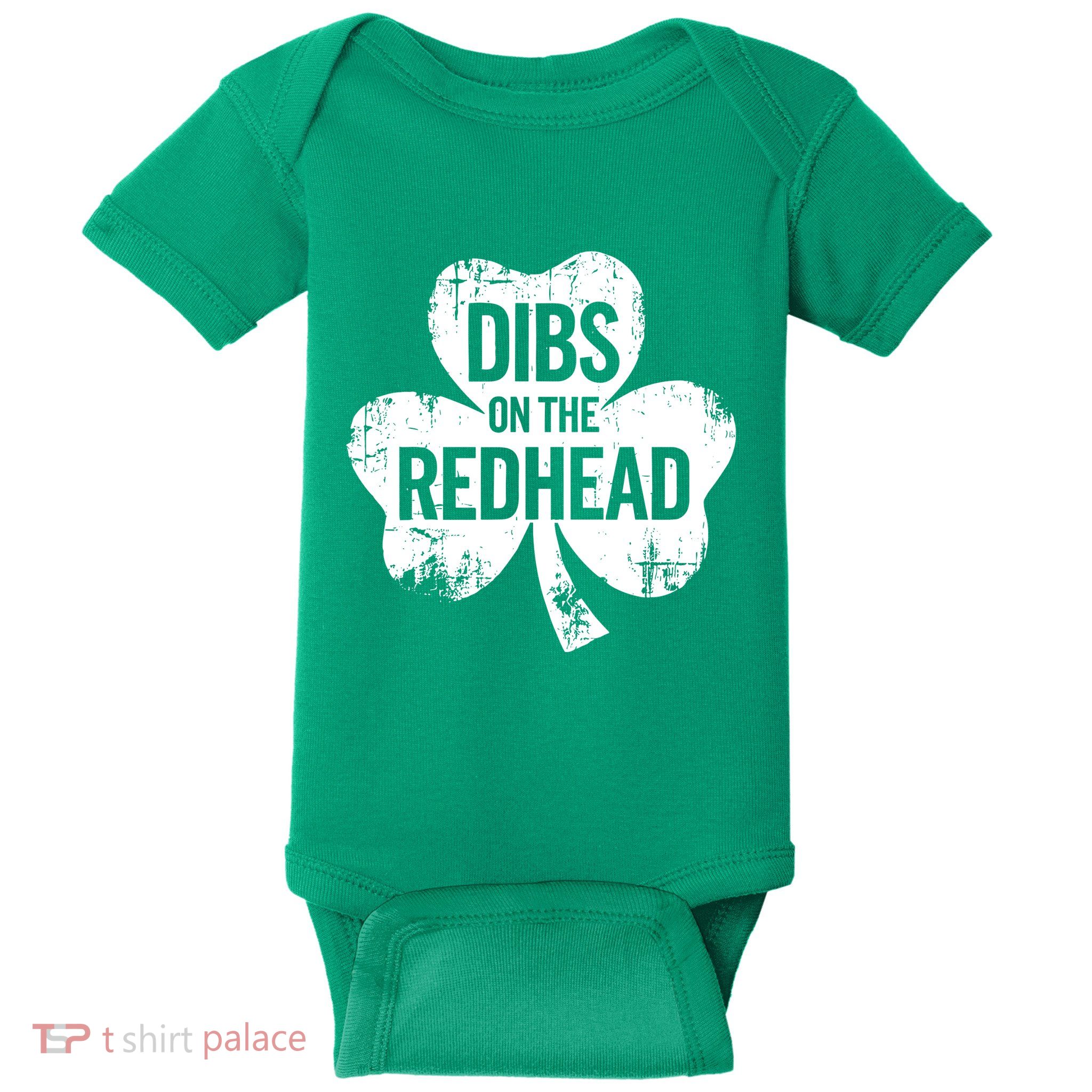 Vintage Funny St Patricks Day Shamrock Dibs On The Redhead Baby Bodysuit