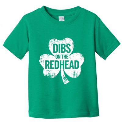 Vintage Funny St Patricks Day Shamrock Dibs On The Redhead Toddler T-Shirt