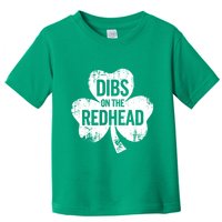 Vintage Funny St Patricks Day Shamrock Dibs On The Redhead Toddler T-Shirt