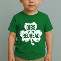 Vintage Funny St Patricks Day Shamrock Dibs On The Redhead Toddler T-Shirt