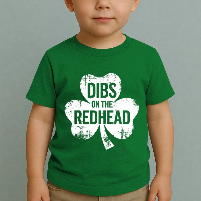 Vintage Funny St Patricks Day Shamrock Dibs On The Redhead Toddler T-Shirt